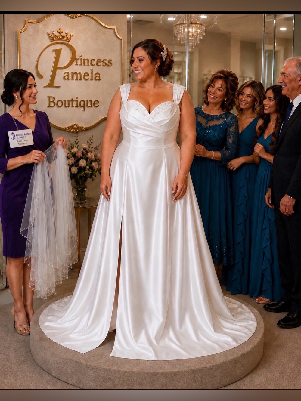 #W 2-32  Heavy White Satin bridal or formal gown -2X/Size 20